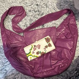 Purple Bag W/ Butter Wallet